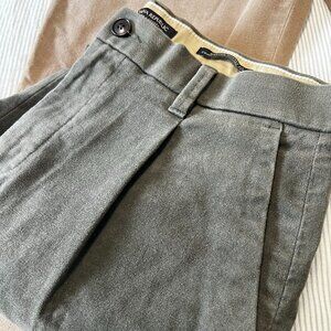 Banana Republic Green Pleated Trouser - Moleskin Cotton Size 31 S Men